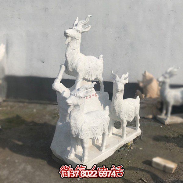 十二生肖石雕擺件，美化園林景觀