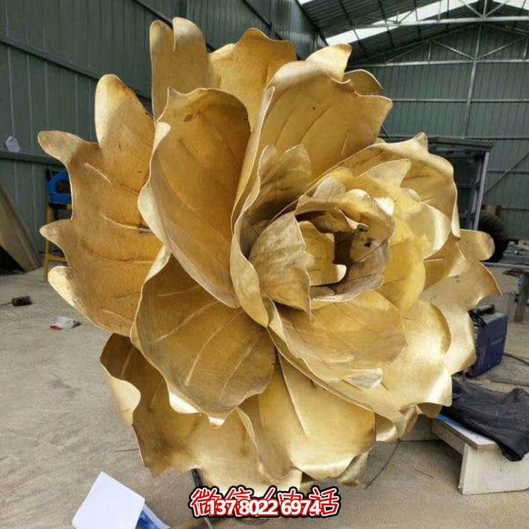 不銹鋼蓮花擺件，彩繪噴漆外觀