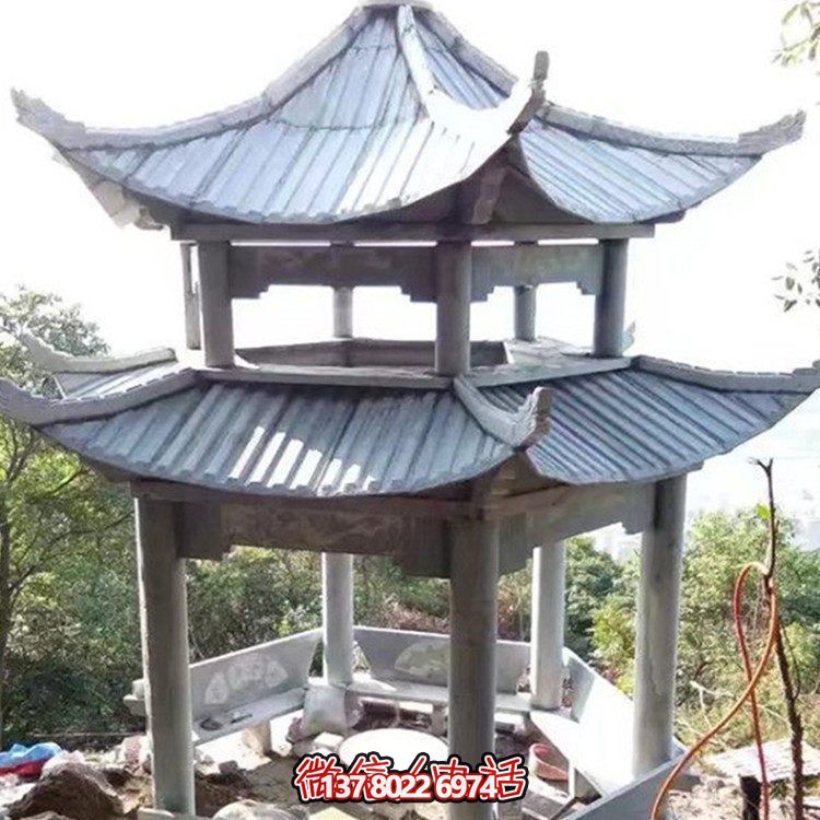 經典雙層大理石雕塑涼亭，給你不一樣的室外體驗