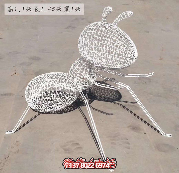 不銹鋼網(wǎng)格照明螞蟻雕塑，點(diǎn)亮大型園林景觀