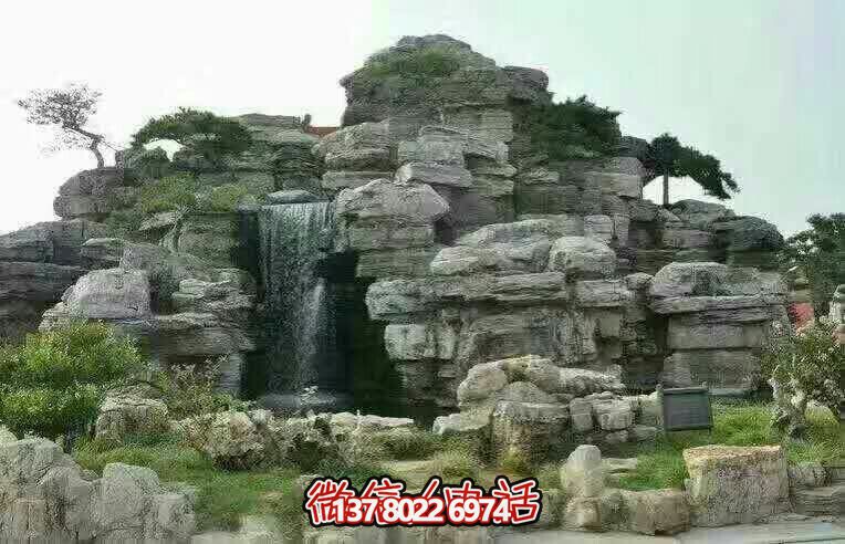 精美的景區(qū)園林，完美的假山流水擺放