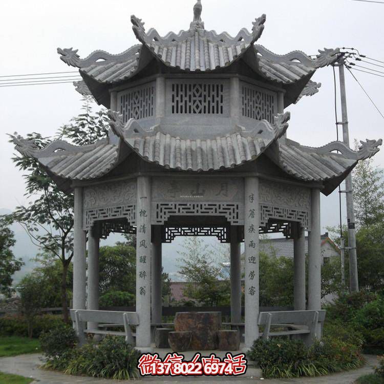 仿古青石涼亭，美觀大方，雕塑精美