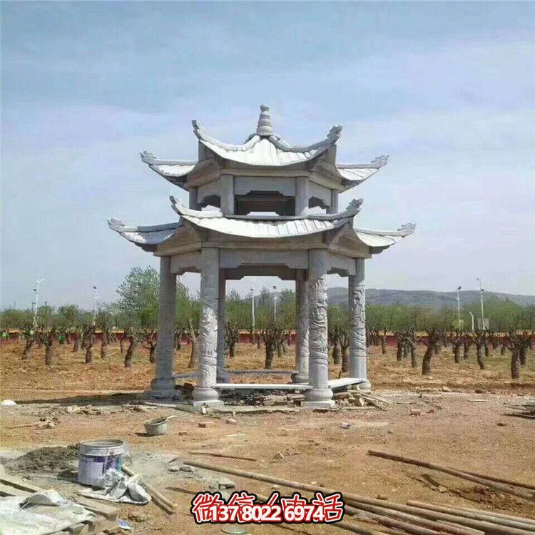 雙層雕塑涼亭，為景區(qū)、園林、戶外環(huán)境提供視覺美感