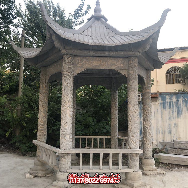 中式仿古建筑青石石亭，為您的園林戶外擺放帶來古典美