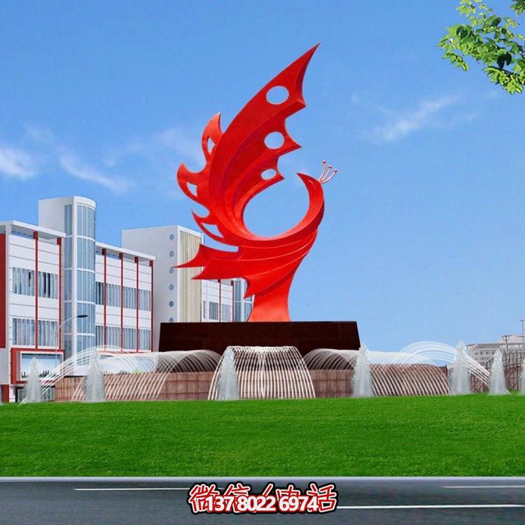 不銹鋼鳳凰標志擺件，凸顯企業形象