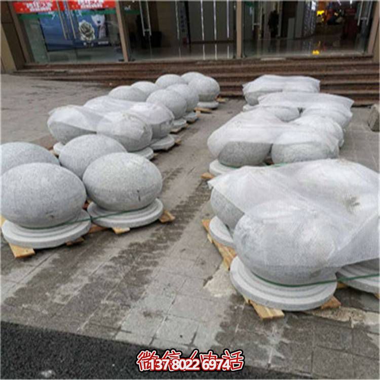 花崗巖芝麻白廣場道路交通擋車擋路阻車圓球、景觀石