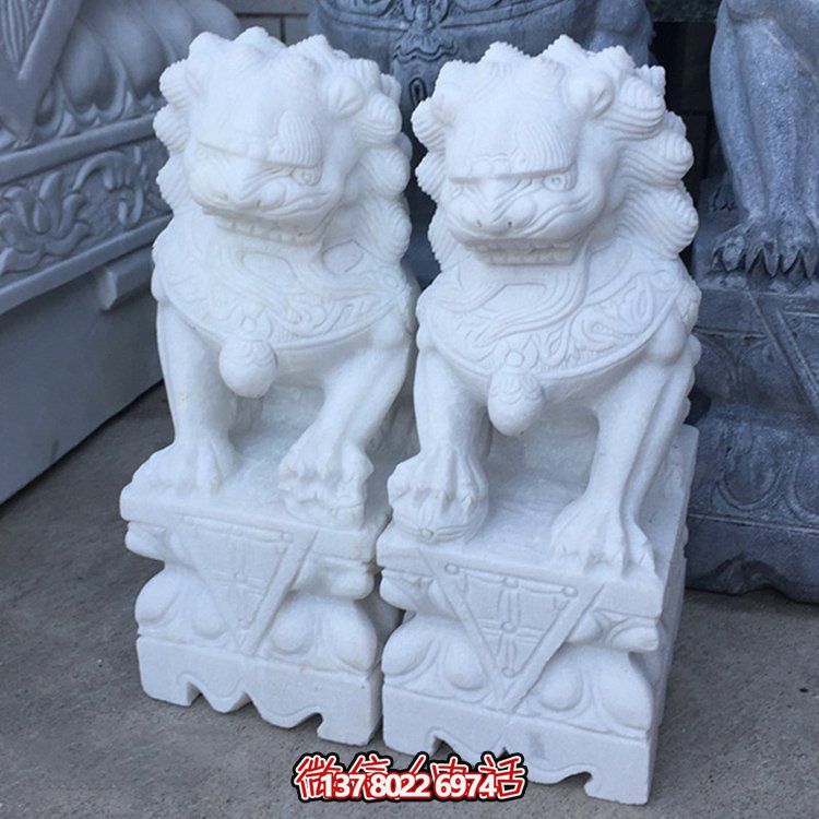 獅子雕塑，戶外園林庭院門口擺放鎮宅獅子
