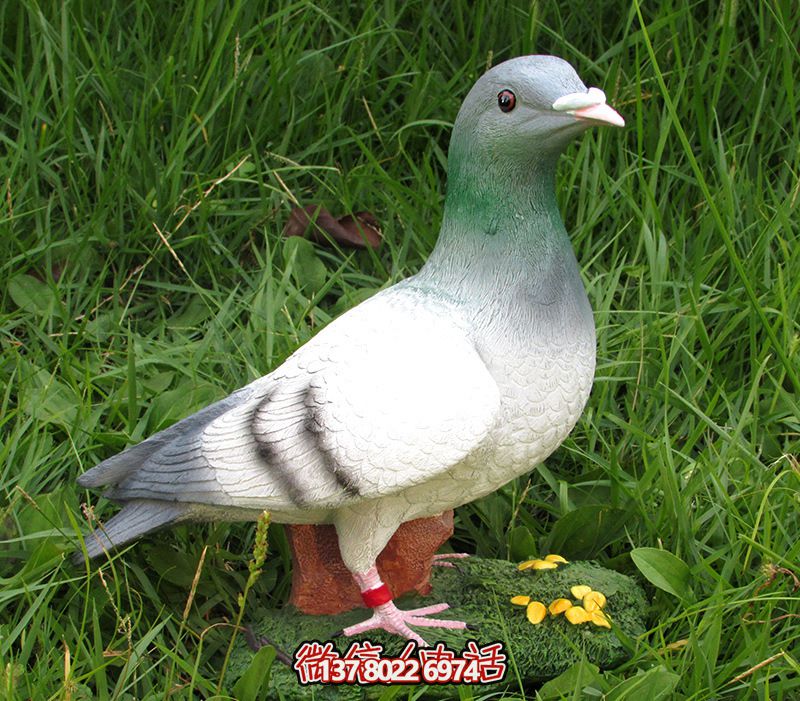 草坪公園戶外玻璃鋼樹脂仿真童趣鴿子雕塑 草坪公園戶外玻璃鋼樹脂仿真童趣鴿子雕塑