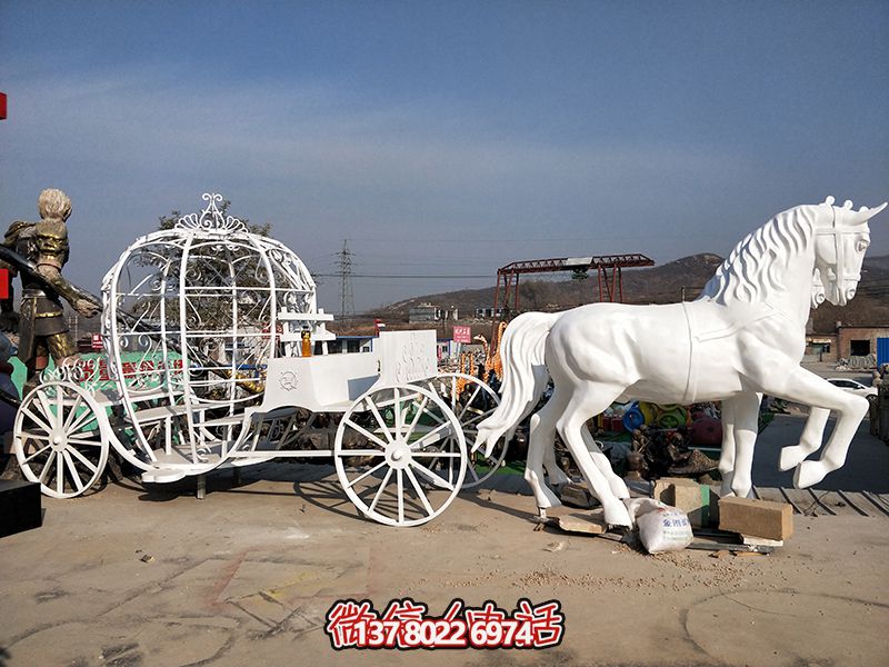 游樂場公園不銹鋼創意馬車雕塑 游樂場公園不銹鋼創意馬車雕塑