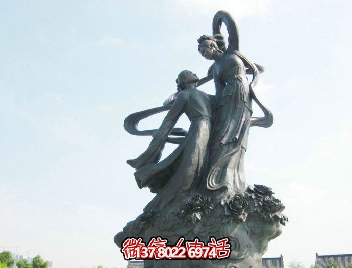廣場(chǎng)景觀牛郎織女神話故事人物青銅雕塑